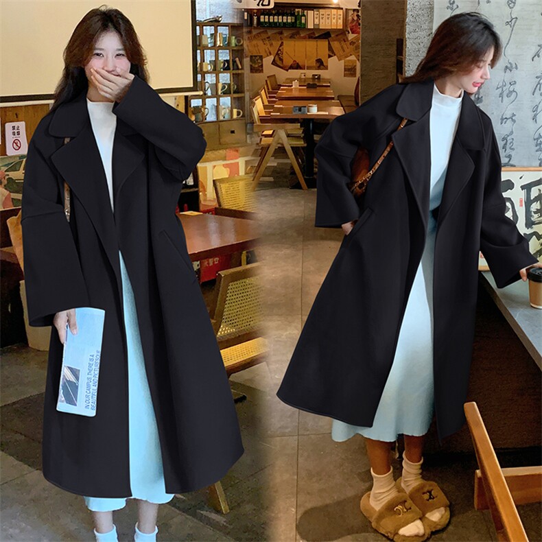 红色双面羊毛呢大衣女过年战袍2025冬季新款宽松毛呢外套p140k218,女装毛呢外套,浙宝318
