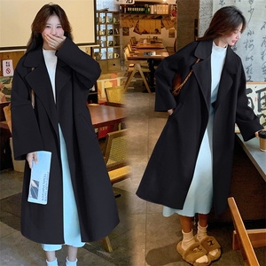 红色双面羊毛呢大衣女过年战袍2025冬季新款宽松毛呢外套p140k218,美女穿黑色袜子搭配高跟鞋跳舞图片