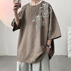 风复古亚麻短袖男棉麻t恤男半袖ZT71393-P35，男装T恤，电商A040