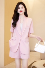 2023年夏装小个子通勤炸街西装领气质干练女神范时尚两件套套装，女装套装/套裙，卡杰菲