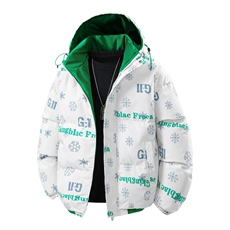 冬季连帽撞色保暖防风棉衣面包服外套男女同款XY2271-P65，男装棉衣，星座717