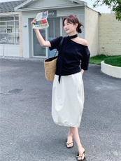 夏季舒适短袖透气常规薄款女休闲两件套套装，女装套装/套裙，秀美人生