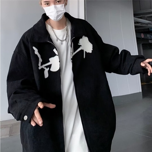 暗黑玫瑰印花短款外套男高级感痞帅春秋小众正肩拉链夹克8250/P65图片