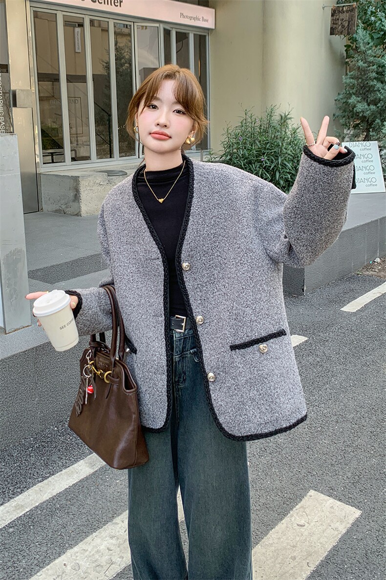 灰色小香风外套2B113-8715-P155-K228,女装短外套,2B113