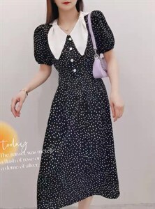 【夏季新款】连衣裙 学院风 泡泡袖 碎花连衣裙,女装连衣裙,笑思源