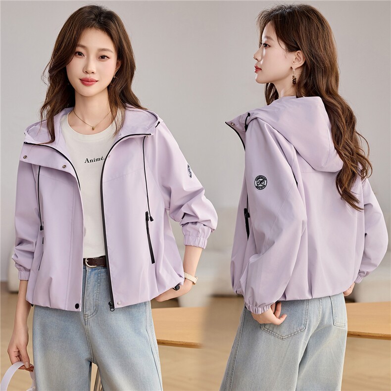 小个子短外套女户外防风标准连帽女士短款是无长袖薄2026年春季，女装短外套，悦祺