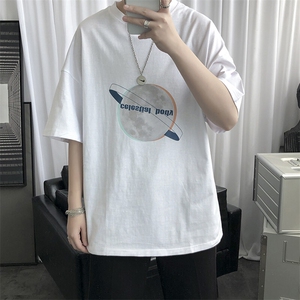 夏季港风字母印花短袖T恤男潮流宽松潮牌情侣圆领体恤衫TX05-P25图片