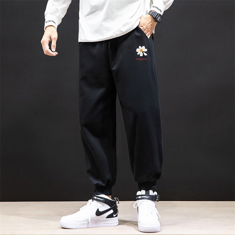 K12059-P40加绒P50束脚纯棉运动裤男士休闲裤大码宽松卫裤男,男装休闲裤,电商A040A