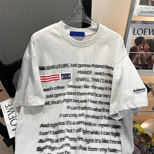 C318-P32 2024设计感小众上衣夏季新款美式潮牌短袖T恤男 现货图片