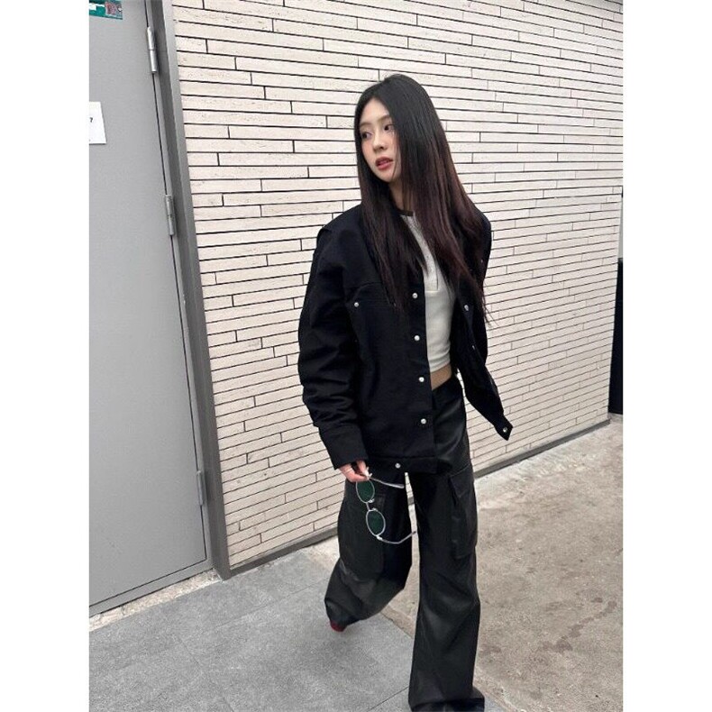 春秋季新款美式复古夹克外套男短宽Cleanfit工装柳钉高街上衣潮牌图片
