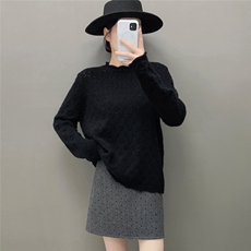 2025百搭时尚简约钩花镂空羊绒衫百搭时尚简约，女装羊绒衫，国旺羊绒