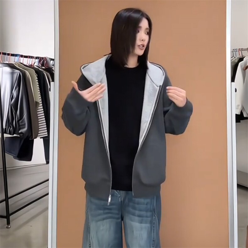 网图慎用重磅拼色开衫卫衣男女加大码L-4XLP55元，5XL-8XLP65元,男装卫衣,钱塘717(原712)