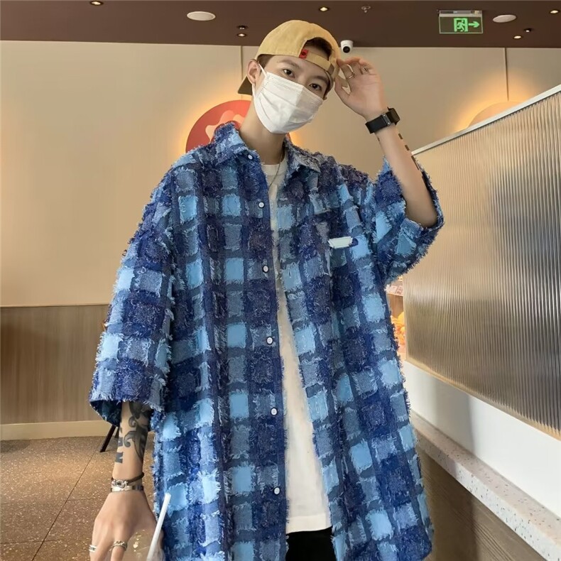夏季新款衬衫潮流慵懒男方领衬衫LC85P42,男装衬衫,星座1116-2