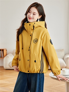 现货2025冬装新款加绒加厚休闲精品女装棉衣棉服连帽派克服图片