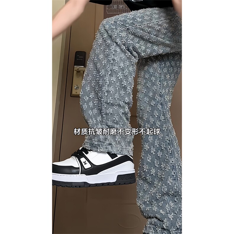 【自拍图·拿图不拿货】提花满印牛仔裤子男女KZT63CC-特P45,男装牛仔裤,星座1007（原301D）