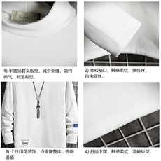 BT40062-P30加绒款-P40半高领长袖t恤男大码内搭打底衫男网格，男装T恤，电商A040A