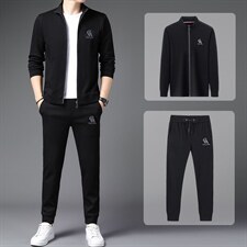 中老年套装男春秋季2023新款开衫爸爸装卫衣中年运动外套春季上衣，男装休闲套装，电商B212（原钱塘6029）