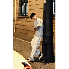 夏季美式cleanfit立褶微喇西裤男直筒垂坠感冰丝休闲裤K312-P35，男装西裤，星座1004-3