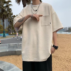 美式短袖男潮牌ins高级感男宽松夏季半袖衣服港风潮牌T0241-P30，男装T恤，星座308B-1