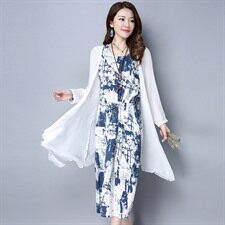 无袖优雅韩版圆领套装/套裙宽松腰2021年夏季长袖中长款，女装套装/套裙，奕阳依阁