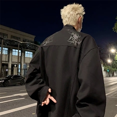美式重磅机车棒球服外套男秋季新款设计感工装休闲宽松情侣短夹克，男装夹克，星座218-1（原230）