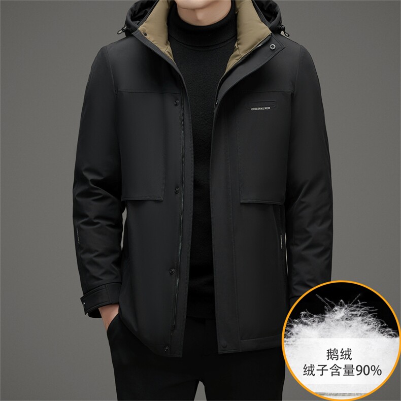 男士冬季时尚商务休闲保暖鹅绒羽绒服男冬季外套QS3838-P285图片