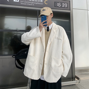 现货港风宽松休闲灯芯绒男装四季款西装外套上衣小西服DM168-P70图片