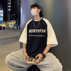 标准T恤青春流行ins夏季潮五分袖新款时尚潮牌慵懒圆领男潮流，男装T恤，星座716-2