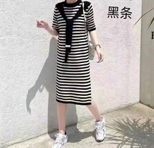 领带款连衣裙，女装连衣裙，魅力元素