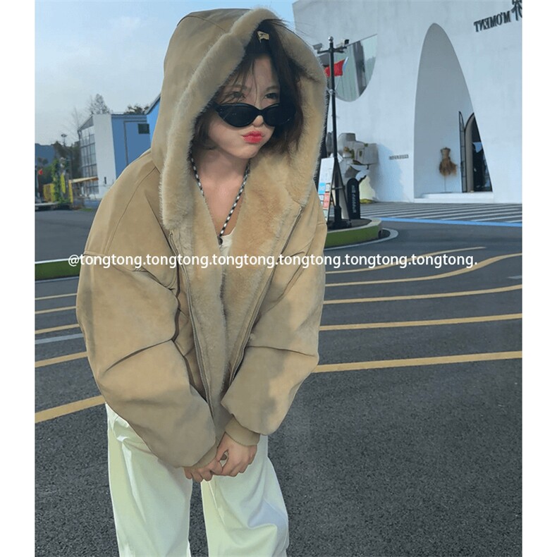 现货高品质美式高街冬季重磅座山雕大毛毛领pu皮棉衣男女加厚外套，男装皮衣，电商A486-1