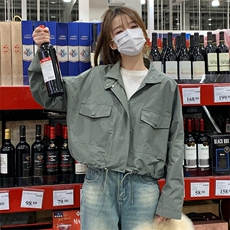 现货韩版休闲百搭显瘦短款风衣外套女2D075-(P140-K195)，女装风衣，2D075