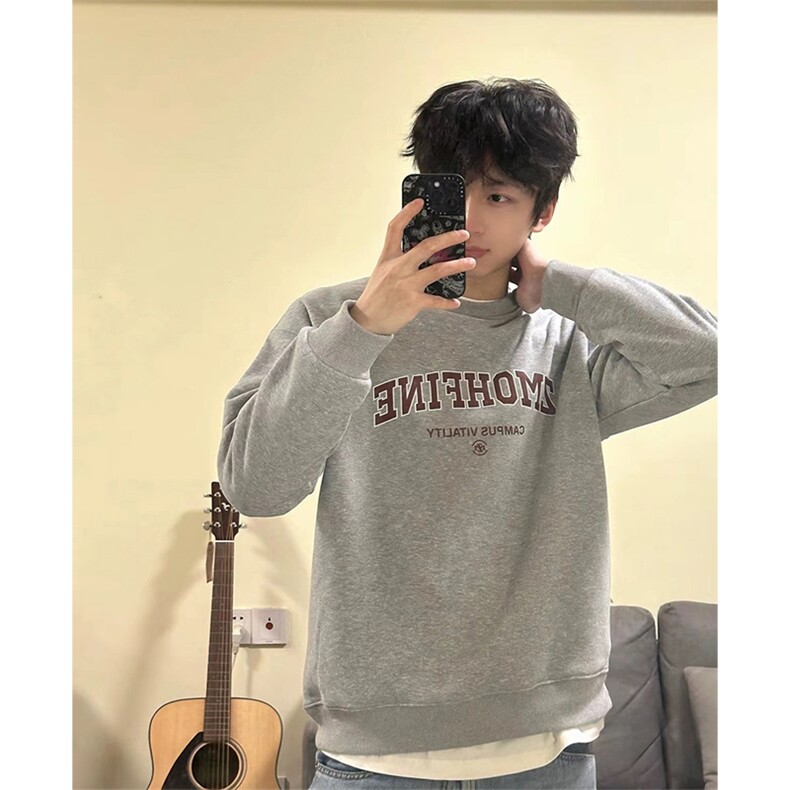 抖音得物现货高品质美式宽松圆领印花卫衣新款重磅卫衣ADY114,男装卫衣,电商A443