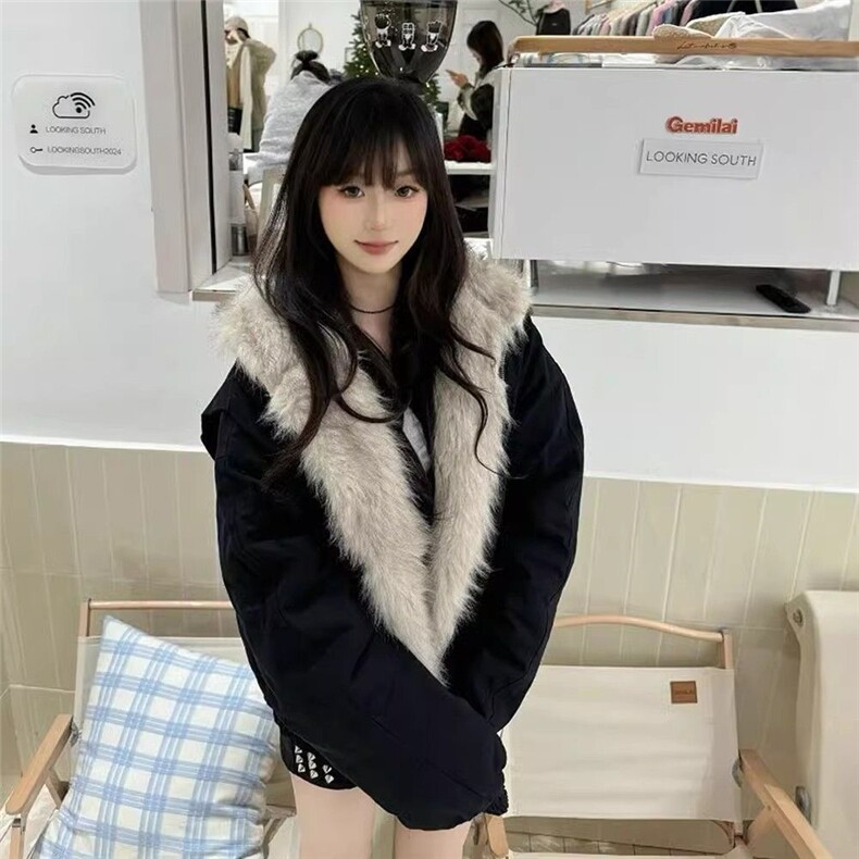 【高质量】座山雕短款cleanfit加厚情侣毛领棉衣外套G803P110网图,男装棉衣,电商B245