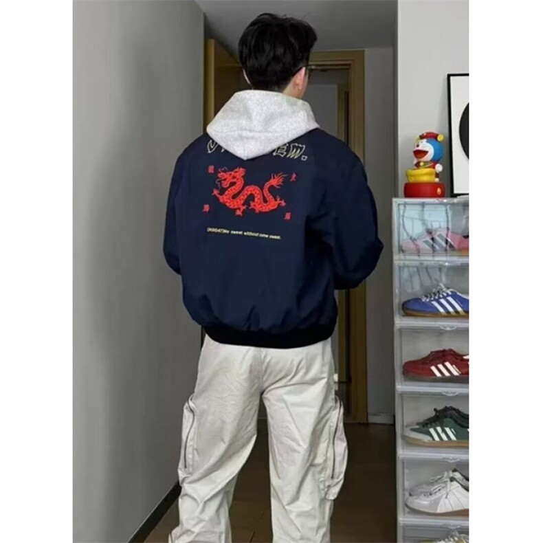春秋棒球领夹克男百搭宽松男装外套痞帅休闲飞行员上衣夹克JZ63,男装夹克,星座1116A（原606A-3）