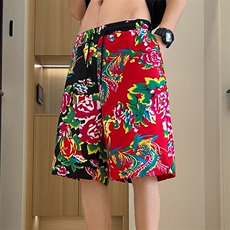 U1男女拼接大码短裤东北大花风休闲沙滩裤五分团队裤子潮男女，男装牛仔裤，星座115A(原星座507）