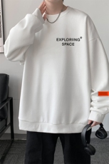 NASA华夫格卫衣圆领卫衣男长袖t恤男外套HW76244-P30加绒款-P40，男装卫衣，电商A040