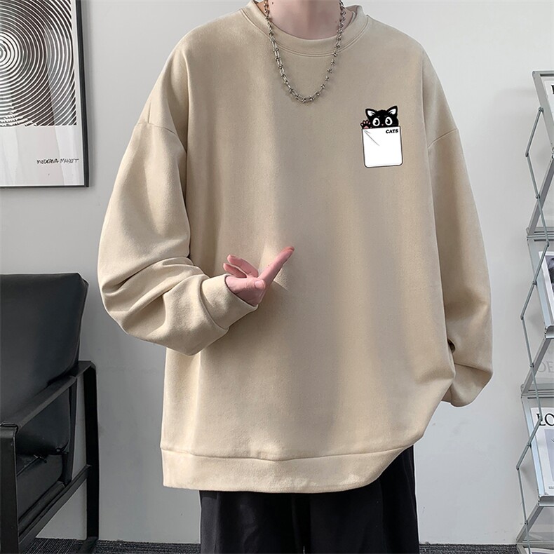 麂皮绒卫衣男大码重磅长袖t恤男JW81397-P35,男装卫衣,电商A040