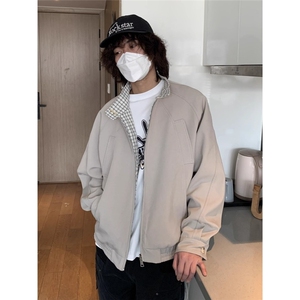 春新品两面穿哈灵顿 美式复古基础款潮流夹克衫男女同款JKB08图片