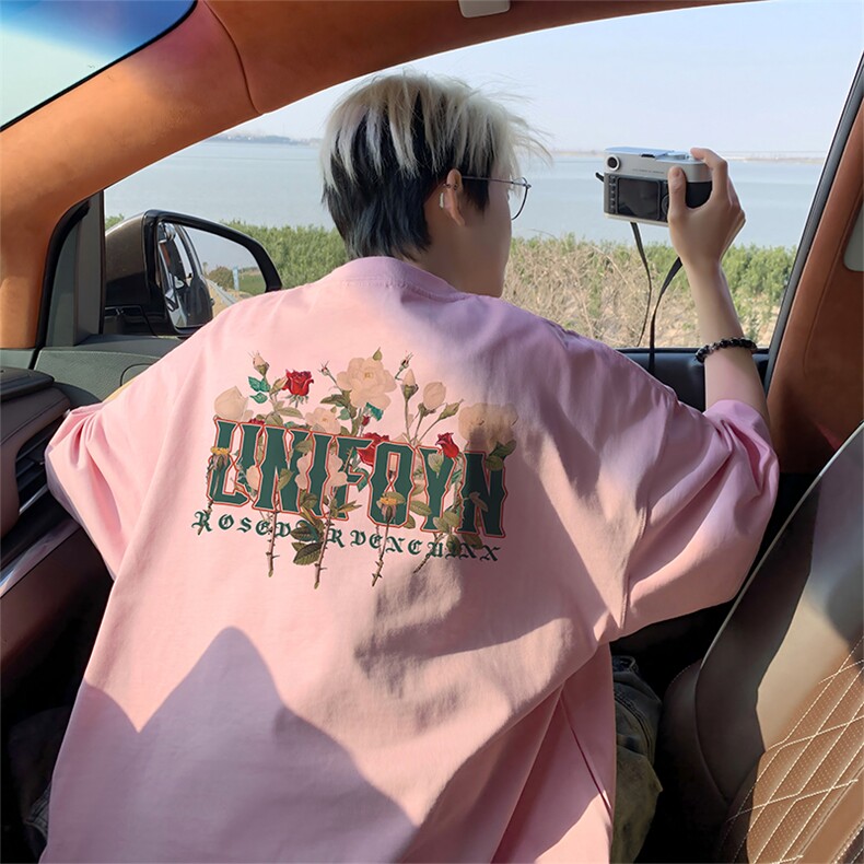 新款抖音直播得物品质260克TB5142批28短袖220克纯棉T5142P23控39，男装T恤，电商C408(原B339-1)