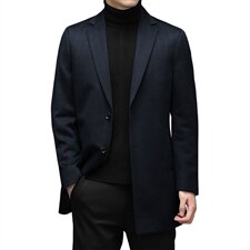 羊毛毛呢风衣男新款中年冬季大衣休闲外套爸爸装YL6511-P445图片