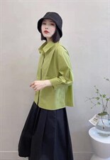 新款洋气短款韩味十足小衬衫，女装衬衫，L·H·X