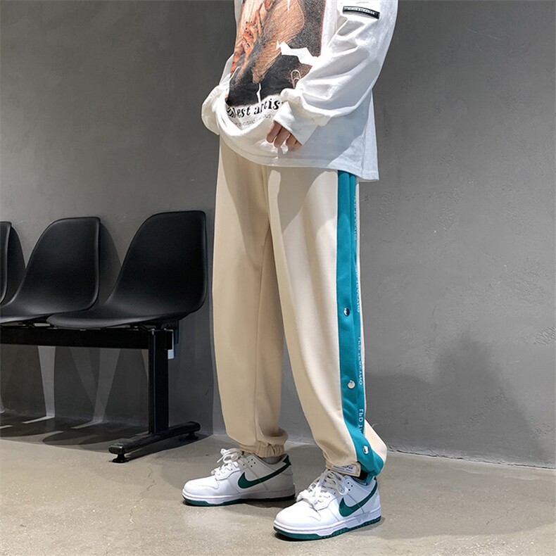 魔术贴裤子男美式篮球裤宽松束脚潮牌秋冬青少年运动卫裤K091-P38,男装休闲裤,星座308B-1