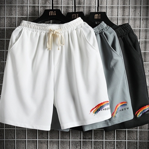 MK37064-P15 冰丝短裤男士大码宽松休闲五分裤男运动中裤网格挂拍图片