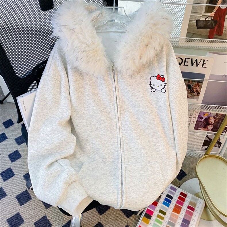 5715-P58原版大毛领可拆卸卫衣开衫拉链外套加绒/薄款,女装短外套,星座617A-2