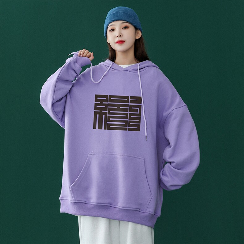 ！ 中性风2023秋季潮流简约宽松bf风连帽卫衣 W259 P35控58图片