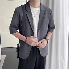 轻熟风~2025春季新款百搭贴袋设计薄款中袖西装X902/P95，男装西服套装，电商B331