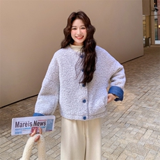设计感气质圆领圈圈呢羽绒外套2025年冬季新款时尚休闲短款外套，女装羽绒服，2B142