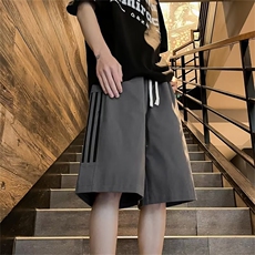 五分裤男士韩版潮流高街帅百搭拼色条纹2024夏季ins短裤K5333-P35，男装牛仔裤，星座412-3