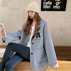 现货正品正码学院风少女系羊绒羊毛西装外套2C220-L310-P185K299，女装毛呢外套，2C220