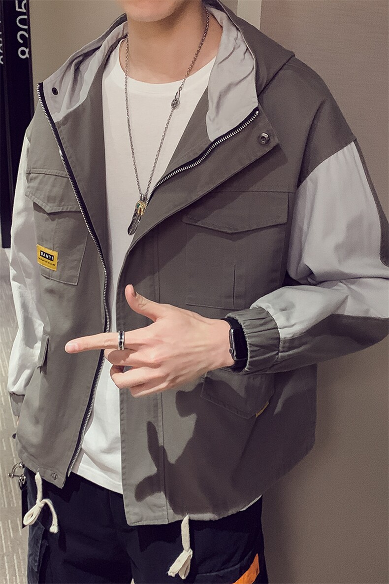 2021春季新款外套男装工装夹克连帽上衣棒球服韩版潮DS324TP95,男装夹克,电商A102